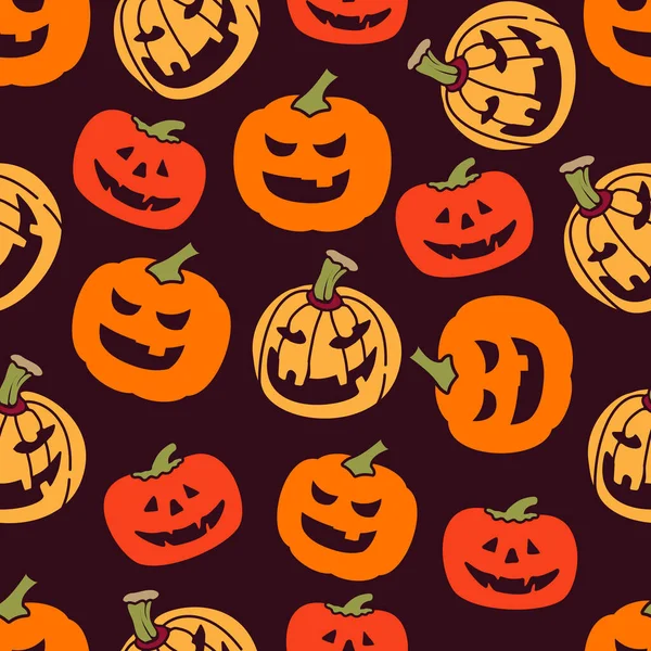 Halloween Pompoen Naadloos Patroon Vector Illustratie Achtergrond Voor Bedrukking Textiel — Stockvector