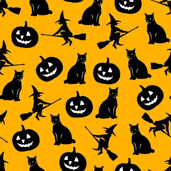 Halloween Vetor Padrão Sem Costura — Vetor de Stock