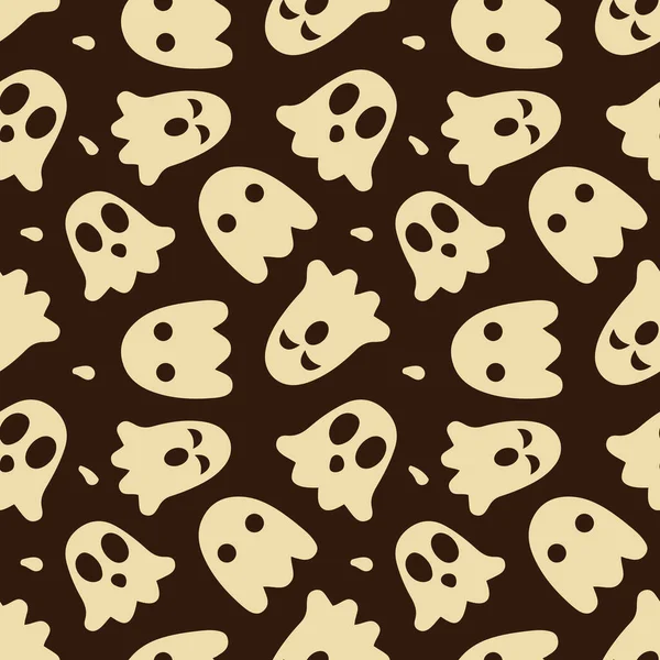 Patrón Sin Costuras Halloween Con Fantasmas Lindos Texto Boo Ilustración — Vector de stock