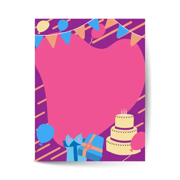 Gruß Und Geburtstagseinladungskarten Layout Vorlage Din Vektorillustration — Stockvektor