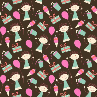 Doğumgünü duvar kağıtsız kızı ve vektör içinde balon