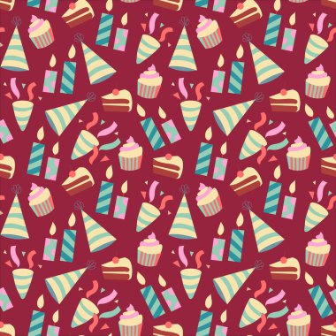 Vektörde Mutlu Yıllar deseni