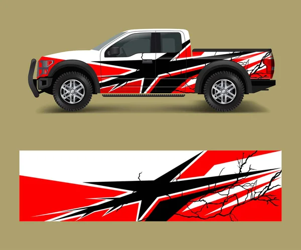 Custom Livery Race Rally Offroad Car Vehicle Sticker Tinting Car — Stock Vector