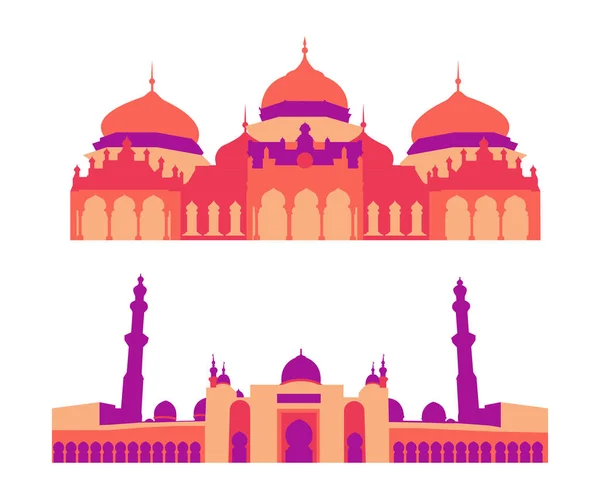 Mosque flat icon set illustration isolated vector sign symbol. mosque illustration.