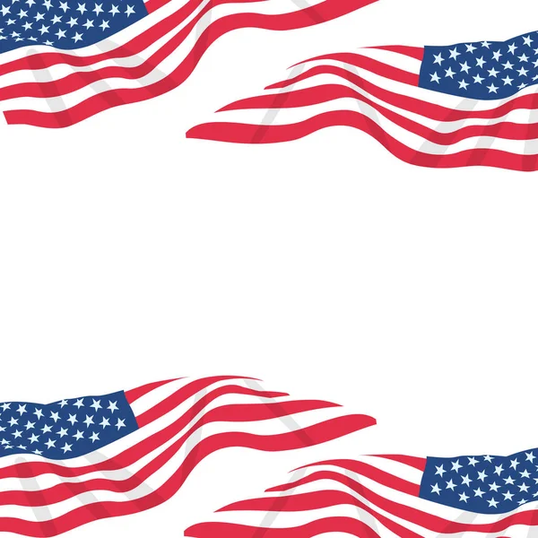 Illustrazione Vettoriale Bandiera Usa Sfondo Bianco — Vettoriale Stock