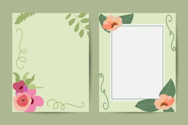 Vektör çiçek çerçevesi. Soyut trend evrensel sanatsal arka plan şablonu. Kapak, davetiye, afiş, pankart, broşür, poster, kart, broşür ve diğer şeyler için iyi.