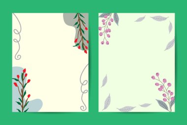 Düğün, evlilik, düğün, düğün, doğum günü, sevgililer günü için çiçekli klasik bir tebrik kartı tasarımı. Romantik vektör çizimi.