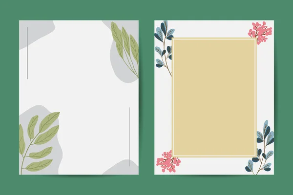 Banner Auf Blumenem Hintergrund Hochzeitseinladung Modernes Kartendesign Speichern Sie Die — Stockvektor