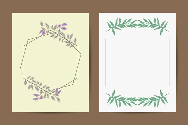 Wedding Invitation Floral Invite Card Design Peach Lavender Pink Garden — Archivo Imágenes Vectoriales
