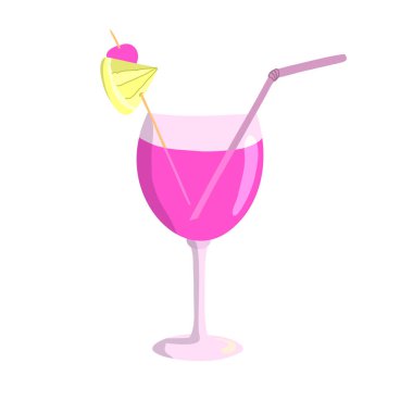 meyve suyu bardağı düz tasarım, vektör çizimi