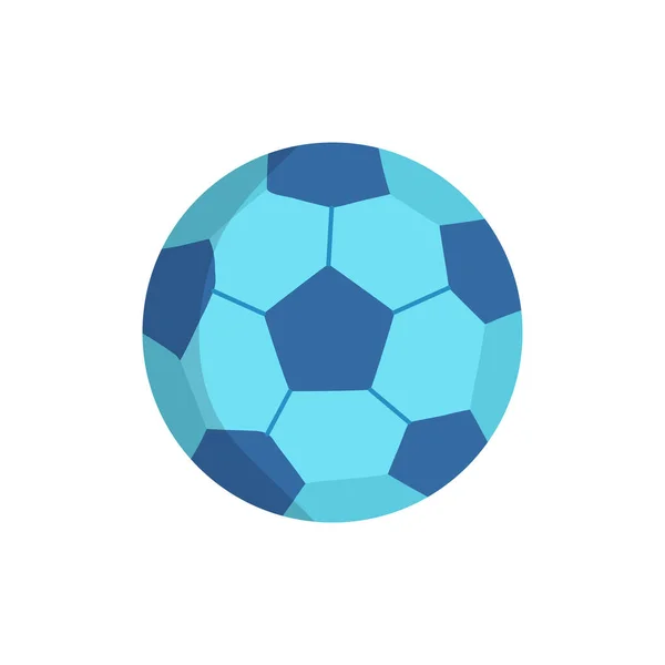 Футбольный Синий Мяч Плоским Вектором Дизайна Плоская Простая Голубая Пиктограмма — стоковый вектор