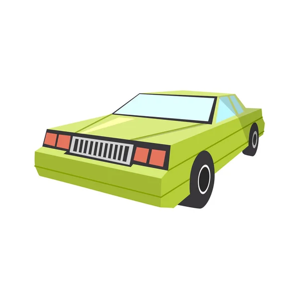 Πράσινο Αυτοκίνητο Διανυσματική Απεικόνιση Λευκό Φόντο Επίπεδο Διάνυσμα Εικονογράφησης Σχεδιασμού — Διανυσματικό Αρχείο