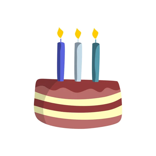 Birthday Cake Flat Design Vector Illustration — Vetor de Stock