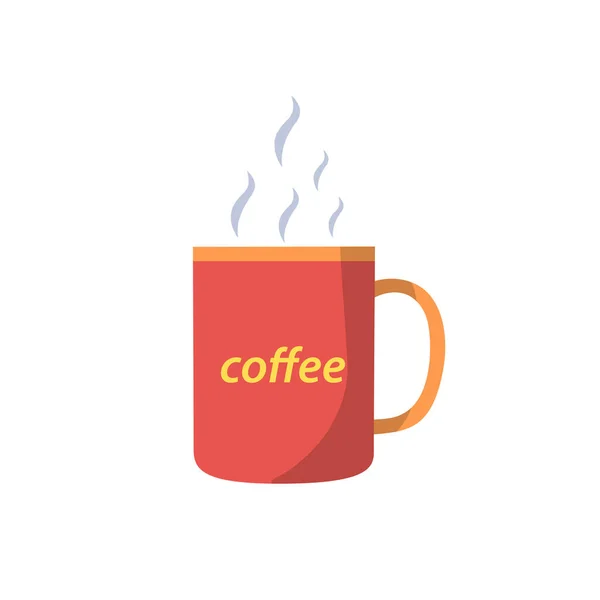 ホットコーヒーカップフラットデザインベクトルイラスト — ストックベクタ
