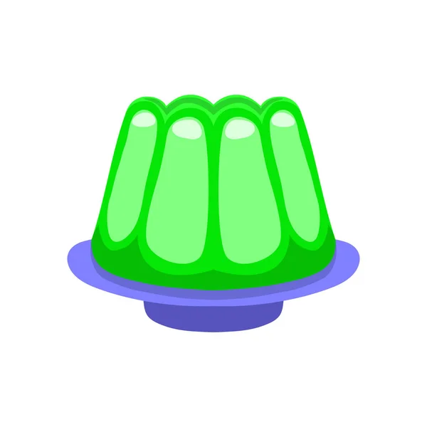 Πράσινο Jelly Plate Εικονογράφηση Επίπεδη Σχεδίαση Διάνυσμα — Διανυσματικό Αρχείο