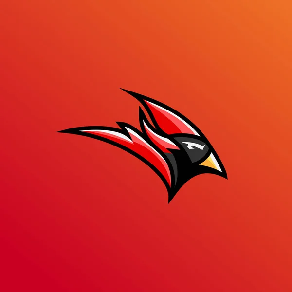 Illustration Vectorielle Cardinale Rouge Tête Cardinale Rouge Logo Sport Modèle — Image vectorielle