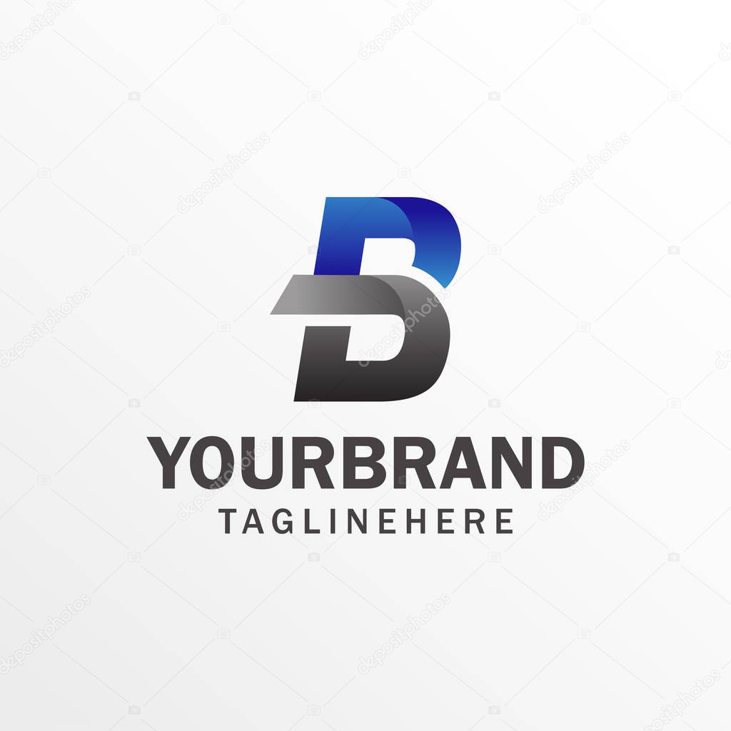Logotype in the form of the letter B, Abstract stylized business logo idea, Vector illustration