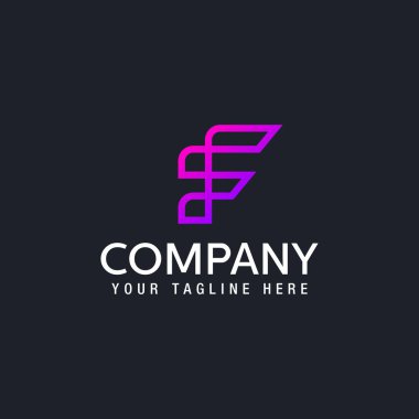 Vektör grafik yaratıcı satır alfabesi sembolü Harf F Vektör logo tasarım şablonu