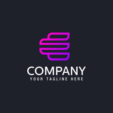 Vektör grafik yaratıcı satır alfabesi sembolü E Vektör logo tasarım şablonu