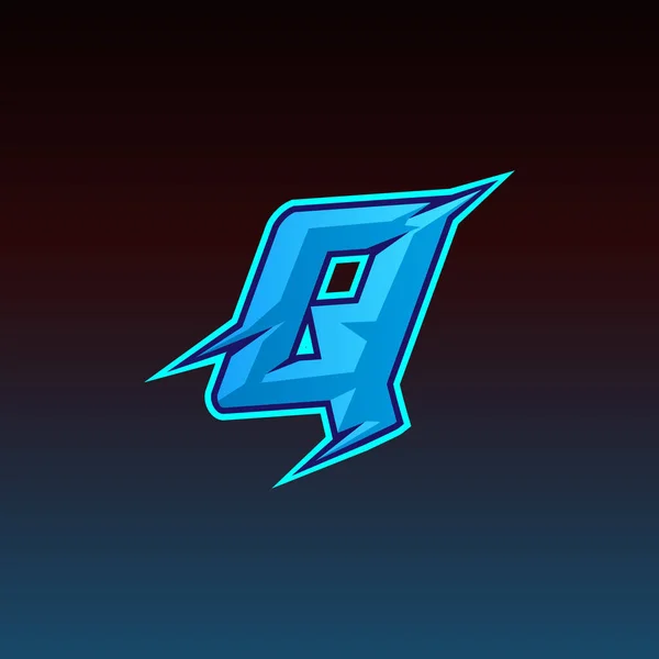 Логотип Esport Gaming Первоначальный Дизайн Векторным Шаблоном Blue Light Color — стоковый вектор