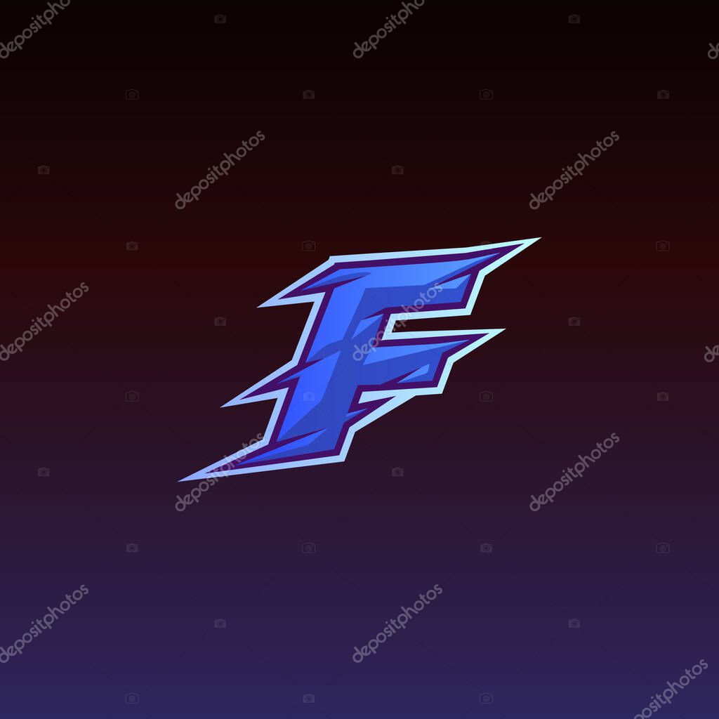 Letter F Game Logo E sport Gaming vector illustration