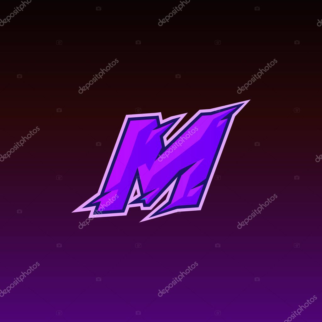 Initial M Esport Logo Design Template Inspiration