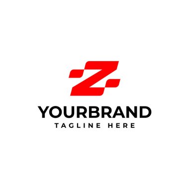 Z harfi logosu. Alfabe şirket logonuz için uygun. Yarış logosu tasarım şablonu.