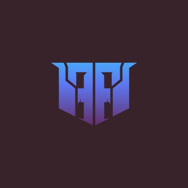 Çift F tabanlı stok logosu, basit modern. Spor ya da esport logosu, giyim logosu ya da başka amaçlar için kullanılabilir. E-spor harf logosu tasarım şablonu