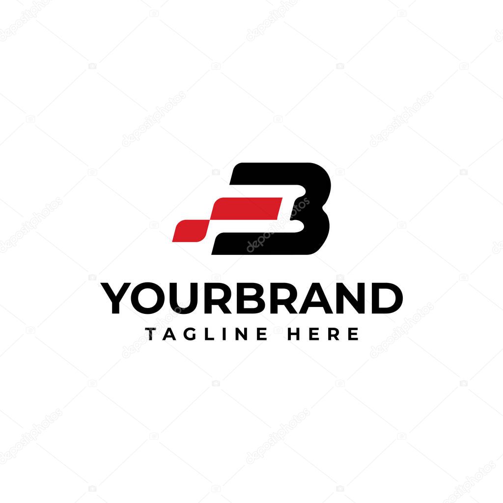 Letter B logo icon design template elements. Racing logo design concept template.