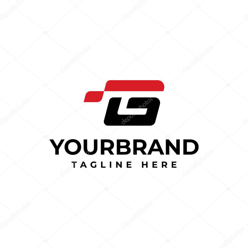Letter G with abstract flag logo. suitable for your company logo. Racing logo design concept template.