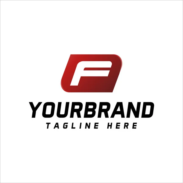 Carta Logotipo Símbolo Forma Cor Fundo Vermelho Fonte Branca — Vetor de Stock