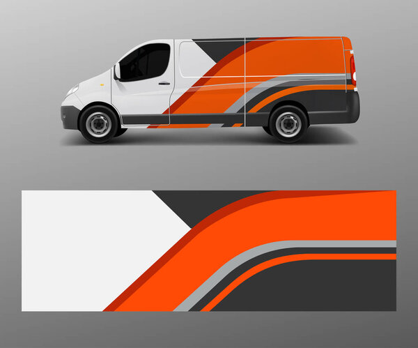 graphic abstract racing designs for vehicle Sticker vinyl wrap. Car decal vector