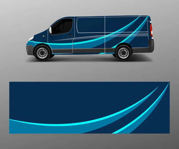 Grafisk Abstrakt Våg Design För Wrap Fordon Racerbil Branding Bil — Stock vektor