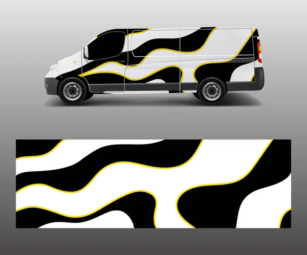 Desenhos Abstratos Gráficos Onda Para Veículo Envoltório Carro Raça Carro — Vetor de Stock