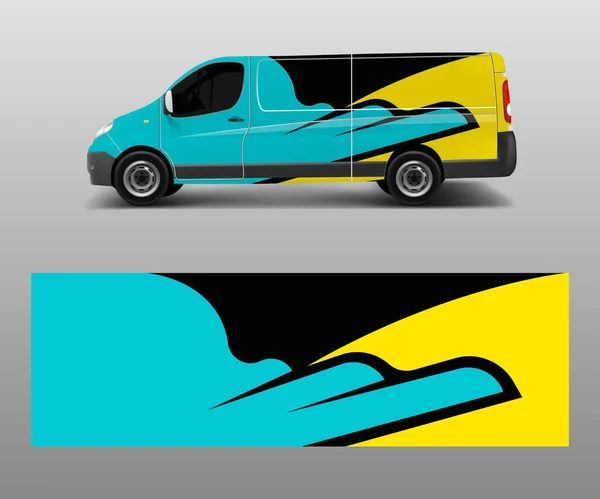 Paket Araç Yarış Arabası Marka Arabası Için Grafiksel Soyut Dalga — Stok Vektör