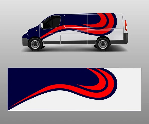 汽车图形抽象条纹设计矢量 货车和车辆图形化乙烯包装的抽象线条设计概念 — 图库矢量图片