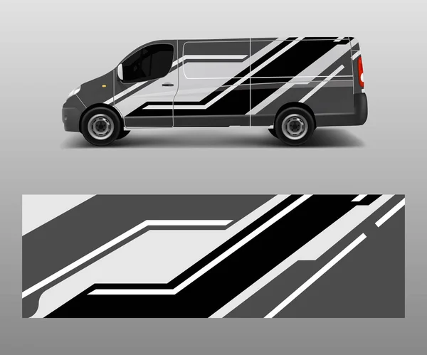 Cargo Van Wrap Vecteur Graphic Dessins Abstraits Rayures Pour Véhicule — Image vectorielle