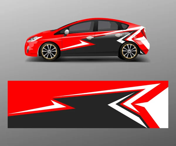 車のデカールベクトル 車両用グラフィック抽象的なレースデザインステッカービニールラップ — ストックベクタ