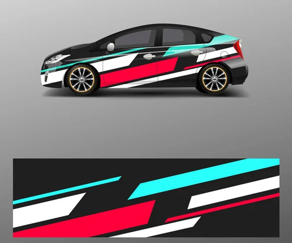車のデカールベクトル 車両用グラフィック抽象的なレースデザインステッカービニールラップ — ストックベクタ