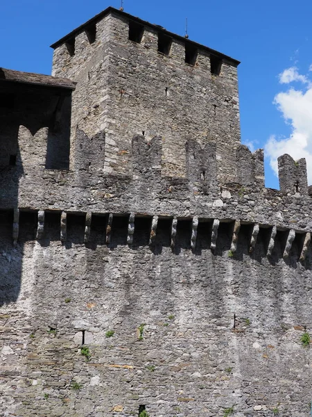 Tower Montebello Castle European Bellinzona City Capital Canton Ticino Switzerland — Foto Stock