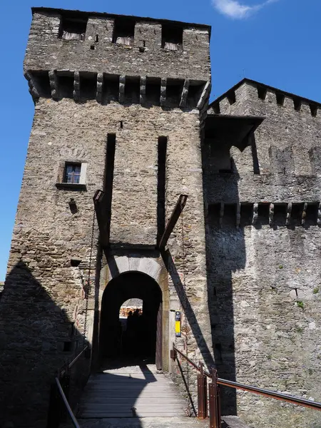 Bascule Bridge Castle European Bellinzona City Capital Canton Ticino Switzerland — Foto de Stock