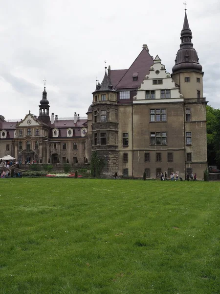 Palace European Moszna Town Opole Voivodeship Poland Cloudy Sky 2021 — Fotografia de Stock