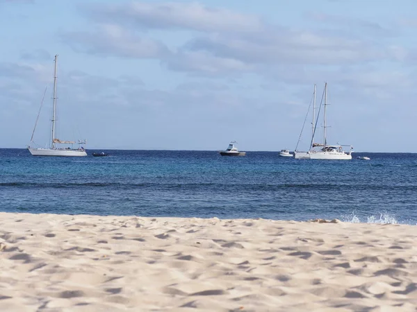 Розкішні Яхти Ландшафтах Атлантичного Океану Острові Сал Кабо Верде Чисте — стокове фото