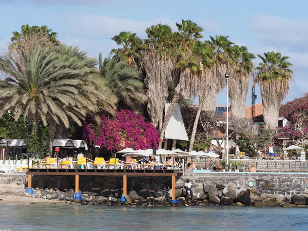 Tropical Pier Atlantic Ocean African Santa Maria Town Sal Island — Foto de Stock