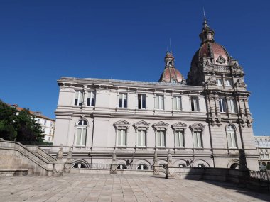 City hall building on main square in A Coruna city in Spain