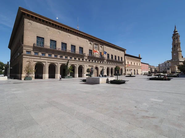 City Hall Savior Cathedral European Saragossa City Aragon District Spain — Foto de Stock