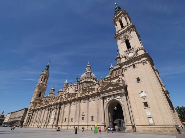 Cathedral Our Lady Pillar European Saragossa City Aragon Spain Clear — Foto de Stock