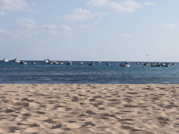 Fishing Boats Atlantic Ocean African Santa Maria Town Sal Island — Photo