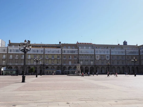 Main Market Square European Coruna City Galicia District Spain Clear — Φωτογραφία Αρχείου