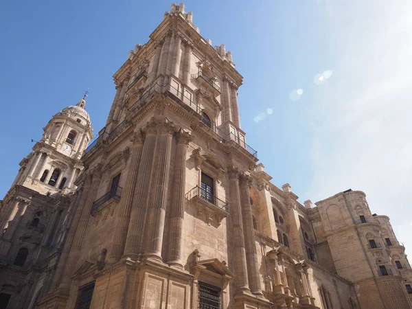 Cathedral Malaga European City Andalusia Region Spain Clear Blue Sky — Stockfoto